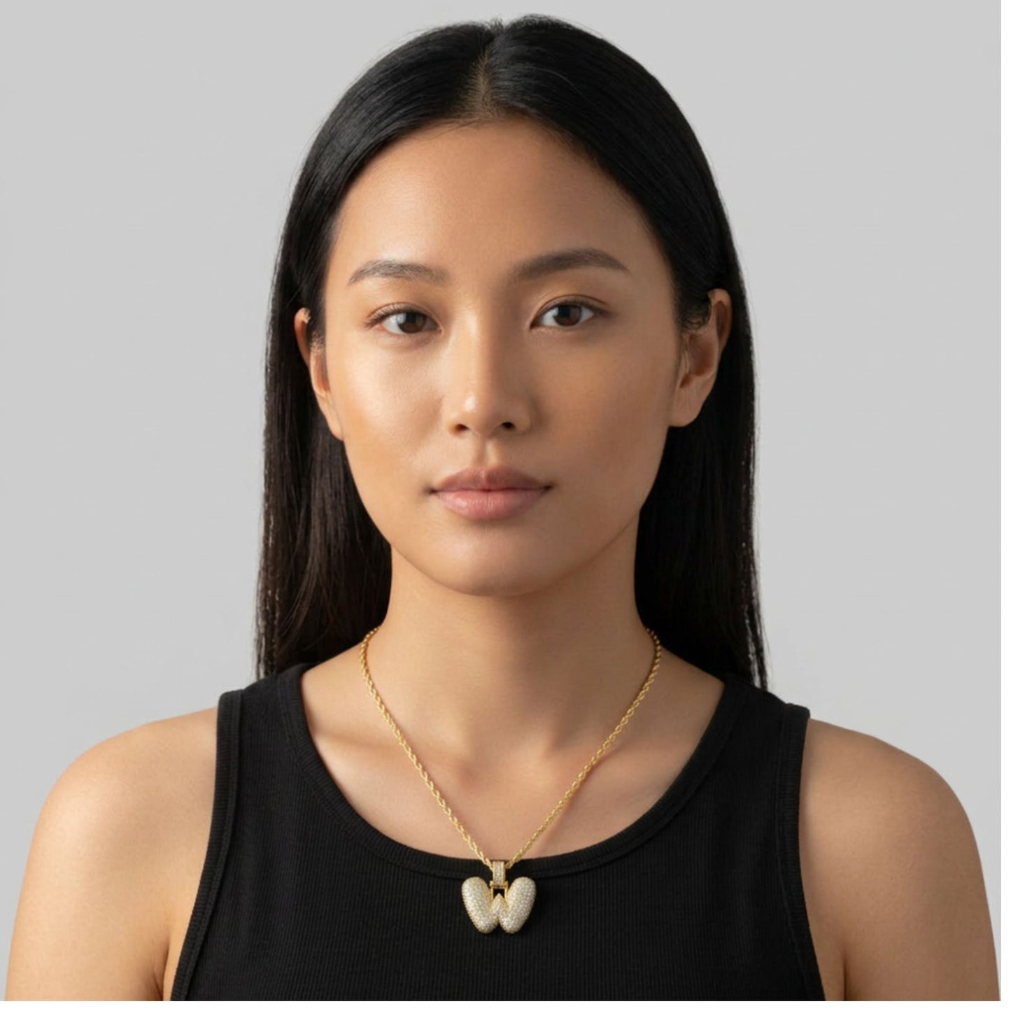 Personalized 3D Icy Bubble Letter Necklace – Tarnish Free Custom Initial Chain