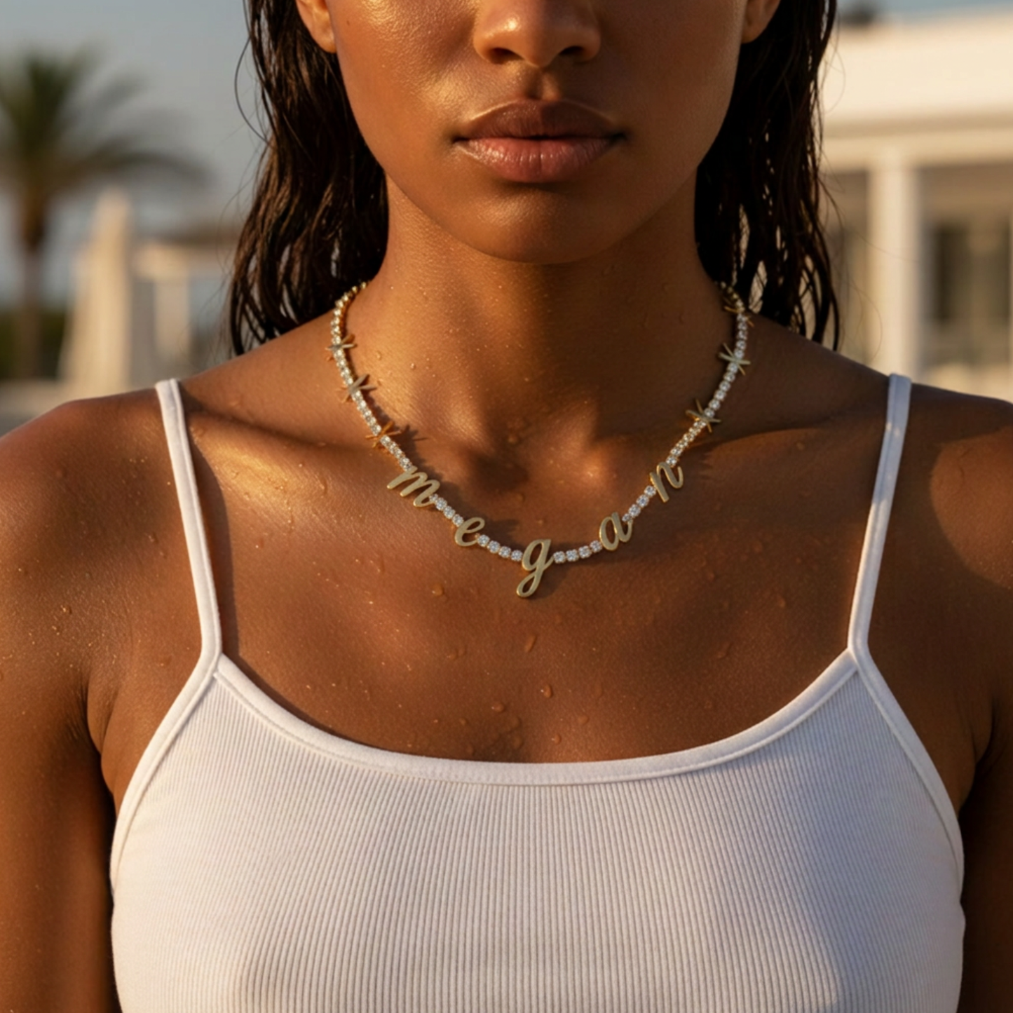 Personalized Name Tennis Necklace | Custom Pavé Tennis Chain