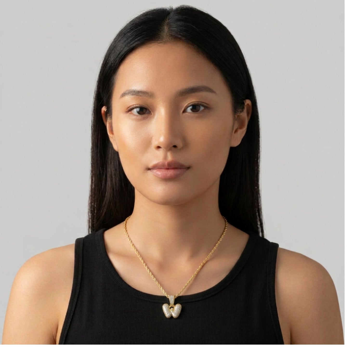 Personalized 3D Icy Bubble Letter Necklace – Tarnish Free Custom Initial Chain