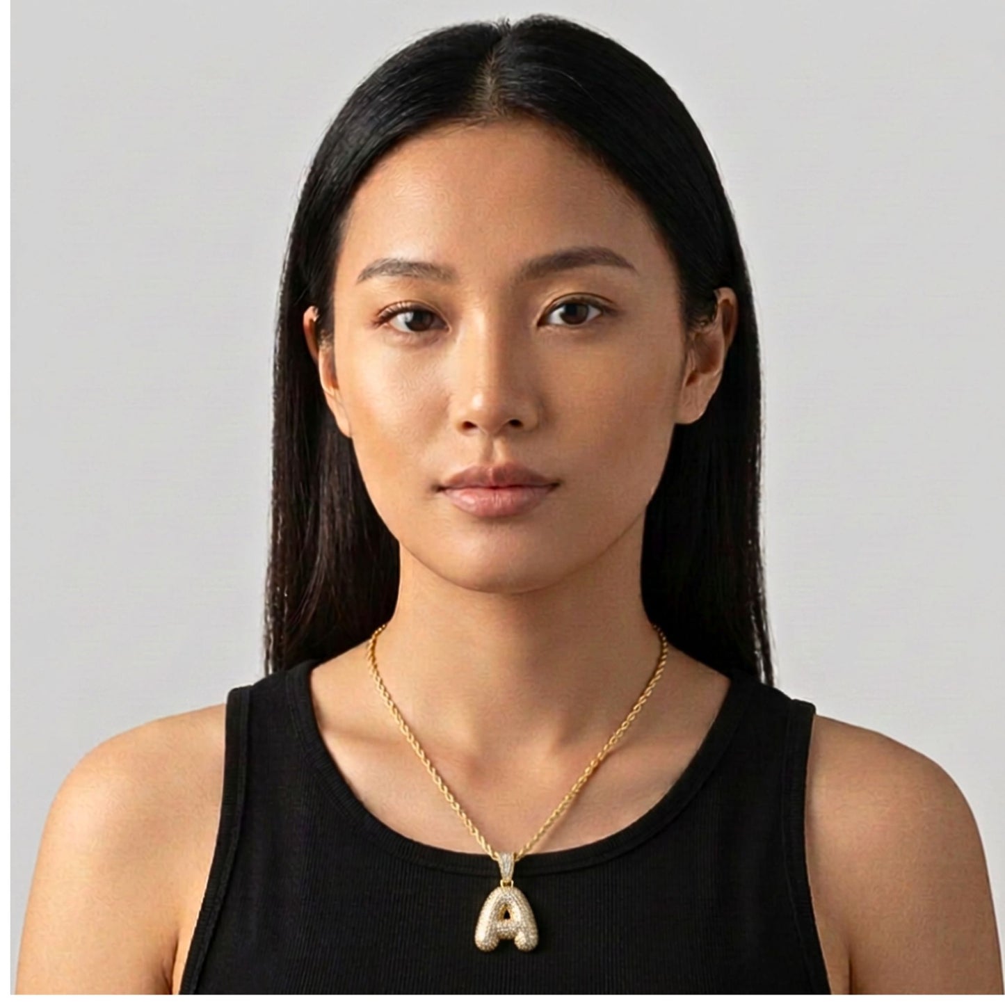Personalized 3D Icy Bubble Letter Necklace – Tarnish Free Custom Initial Chain