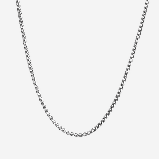 5mm Square Cuban Chain White Gold