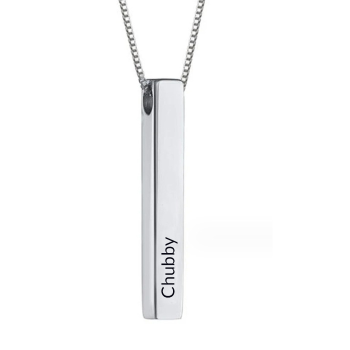 Engraved Bar Necklace