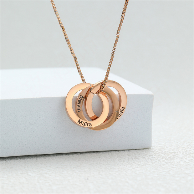 Personalized Engravable Name Ring Necklace