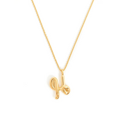 Curly Molten Initial Pendant Necklace