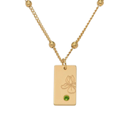 Birth Flower & Stone Necklace in 18ct Gold Plating