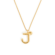 Curly Molten Initial Pendant Necklace