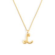 Curly Molten Initial Pendant Necklace