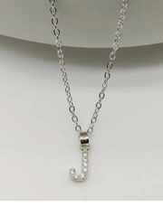 Silver Sparkling Initial Pendant