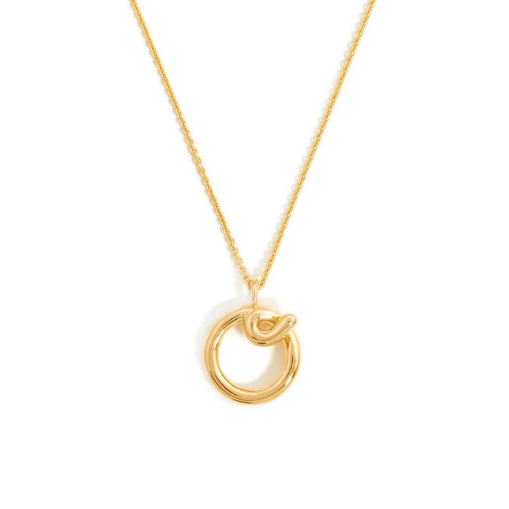 Curly Molten Initial Pendant Necklace