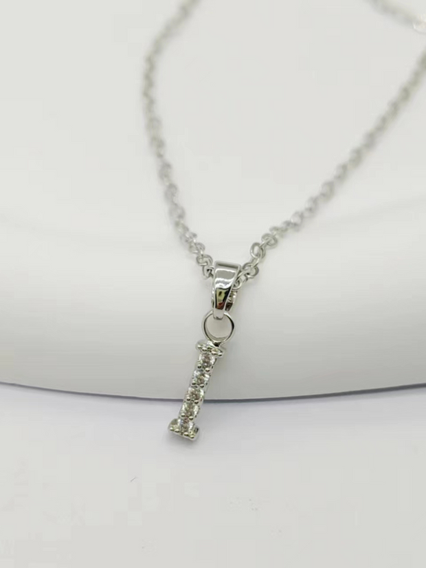 Silver Sparkling Initial Pendant