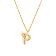 Curly Molten Initial Pendant Necklace