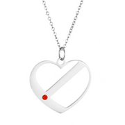 Birthstone Heart Necklace with Engraved Names