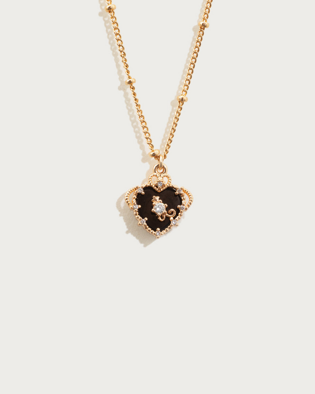 Heart-Shaped Crystal Pendant Necklace