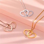 Interlocking Hearts Necklace with Diamonds