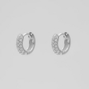 Silver CZ Huggie Earrings