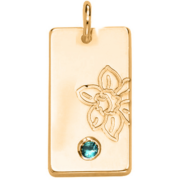 Birth Flower & Stone Necklace in 18ct Gold Plating