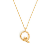 Curly Molten Initial Pendant Necklace