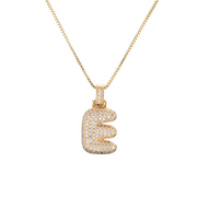 ICY Bubble Letter Initial Necklace