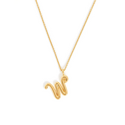 Curly Molten Initial Pendant Necklace