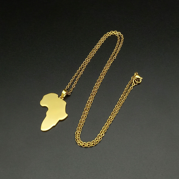 Africa Map Shape Necklace