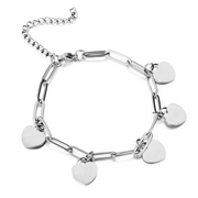 Chain Link Bracelet with Heart Charms