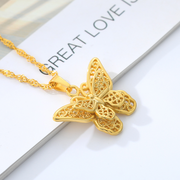 Fluttering Wing Pendant Necklace