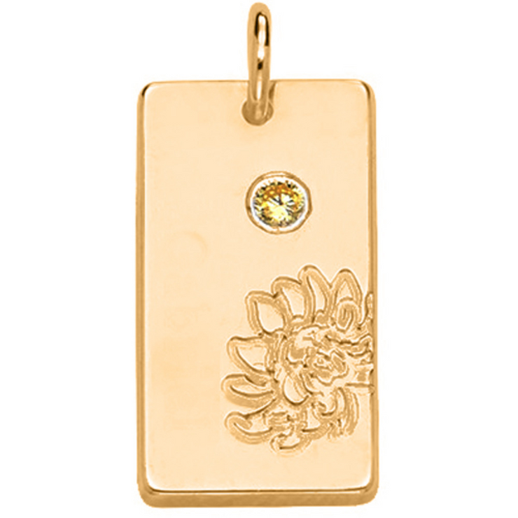 Birth Flower & Stone Necklace in 18ct Gold Plating