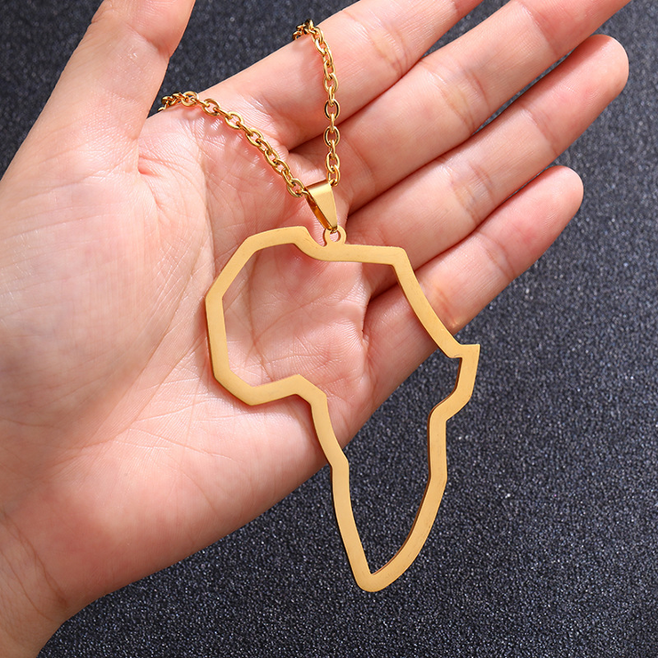 Continent Silhouette Pendant Necklace