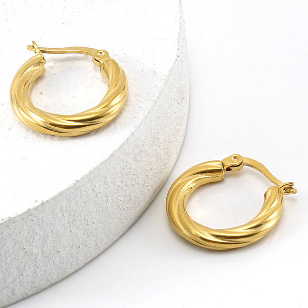 Twisted Gold Hoops