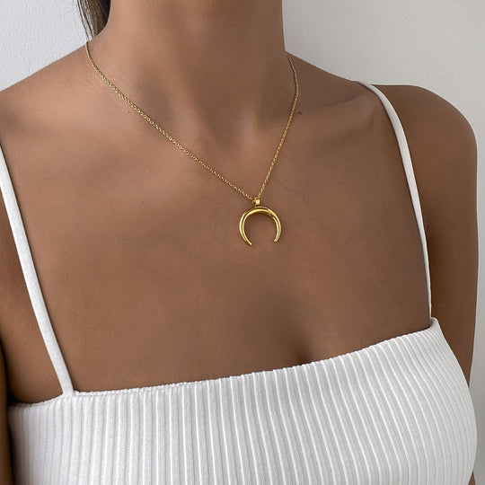 Full Crescent Moon Necklace