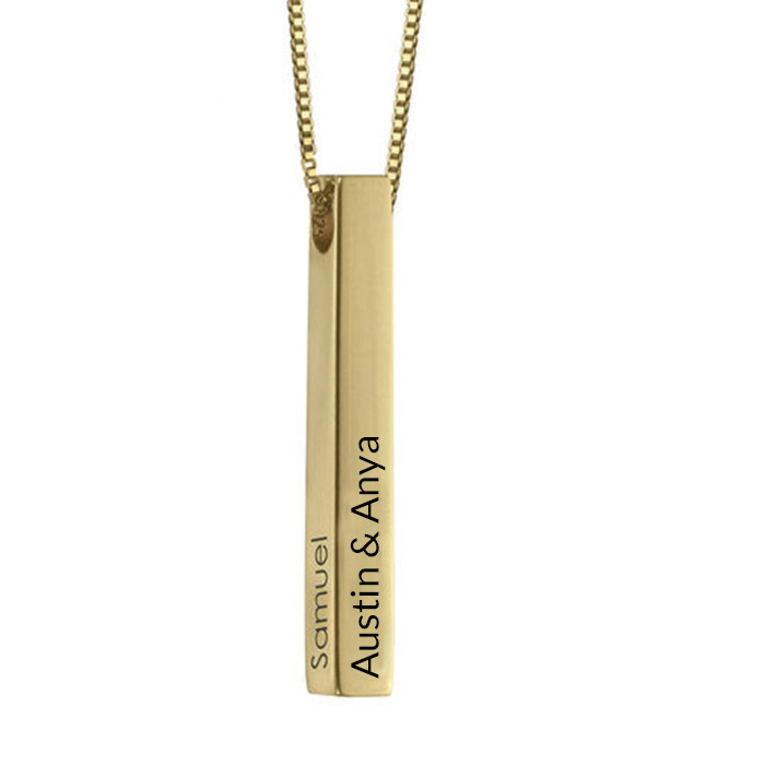 Engraved Bar Necklace