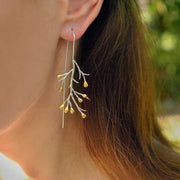 Silver Tree Branch Design Earrings