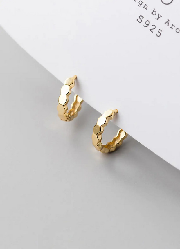 Honeycomb Shaped Hoop Earrings