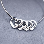 Bangle with Heart Pendants