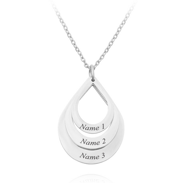 Custom Engraved Water Drop Necklace