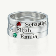 Stackable Birthstone Name Ring