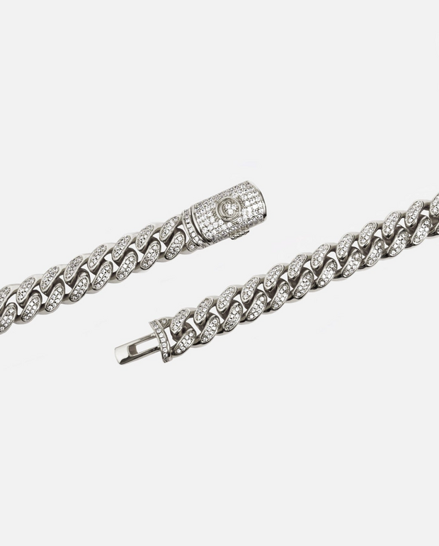 White Gold 12mm Iced Cuban Link Chain