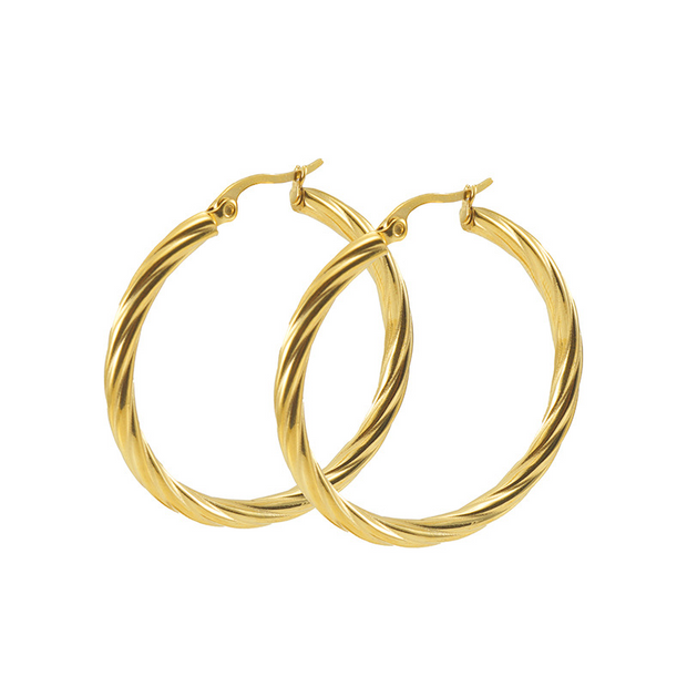 Twisted Gold Hoops