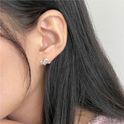 Silver Ribbon Stud Earrings