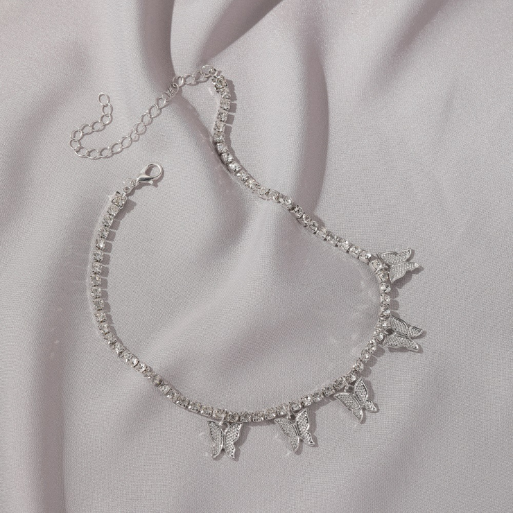 Crystal Butterfly Choker Necklace