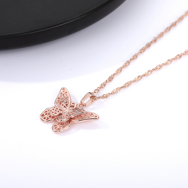 Fluttering Wing Pendant Necklace