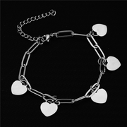 Chain Link Bracelet with Heart Charms