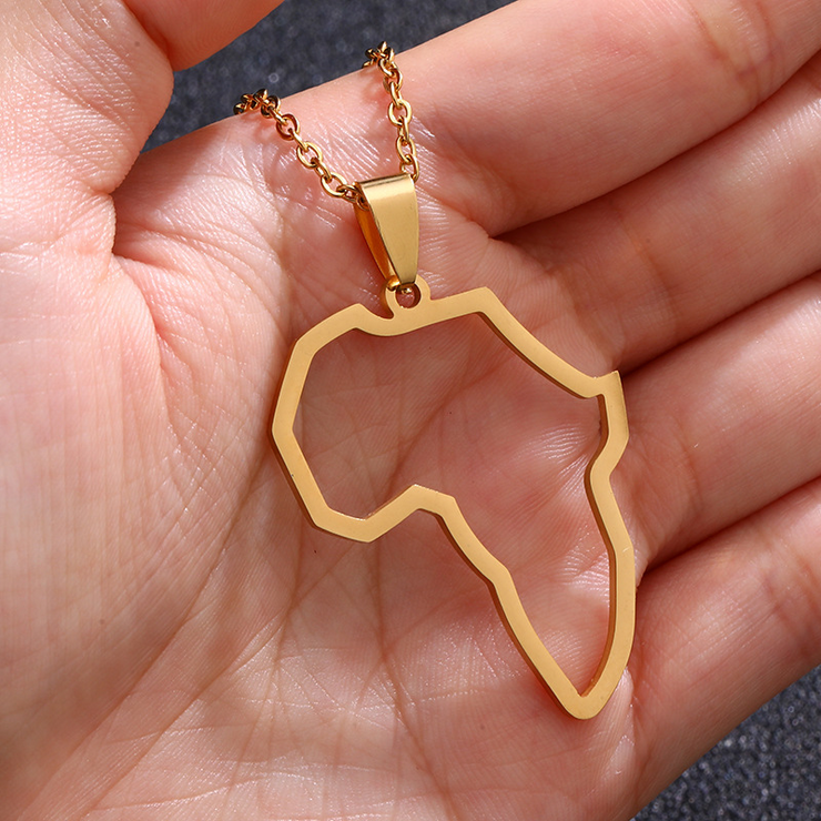 Continent Silhouette Pendant Necklace