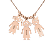 Mum Necklace with Engraved Kids Charms