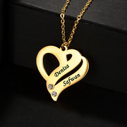 Two Hearts Forever One Name Necklace