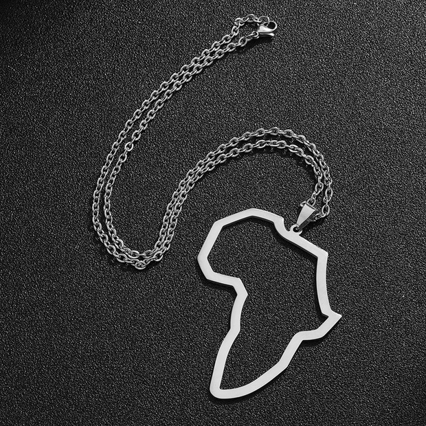 Continent Silhouette Pendant Necklace