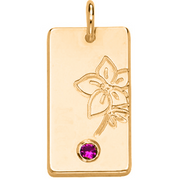 Birth Flower & Stone Necklace in 18ct Gold Plating