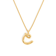 Curly Molten Initial Pendant Necklace