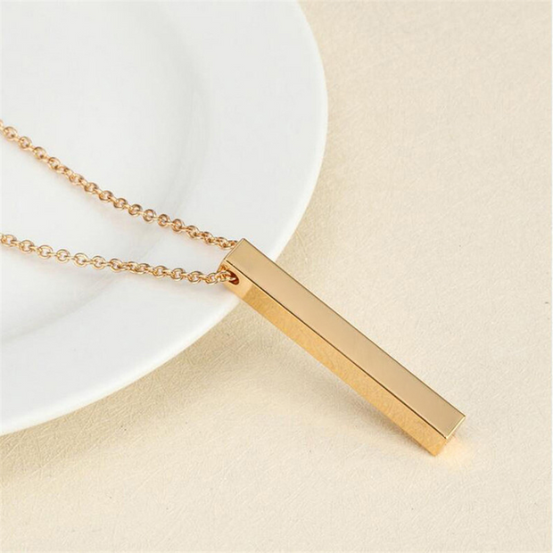 Custom Engraved Bar Necklace