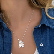 Mum Necklace with Engraved Kids Charms